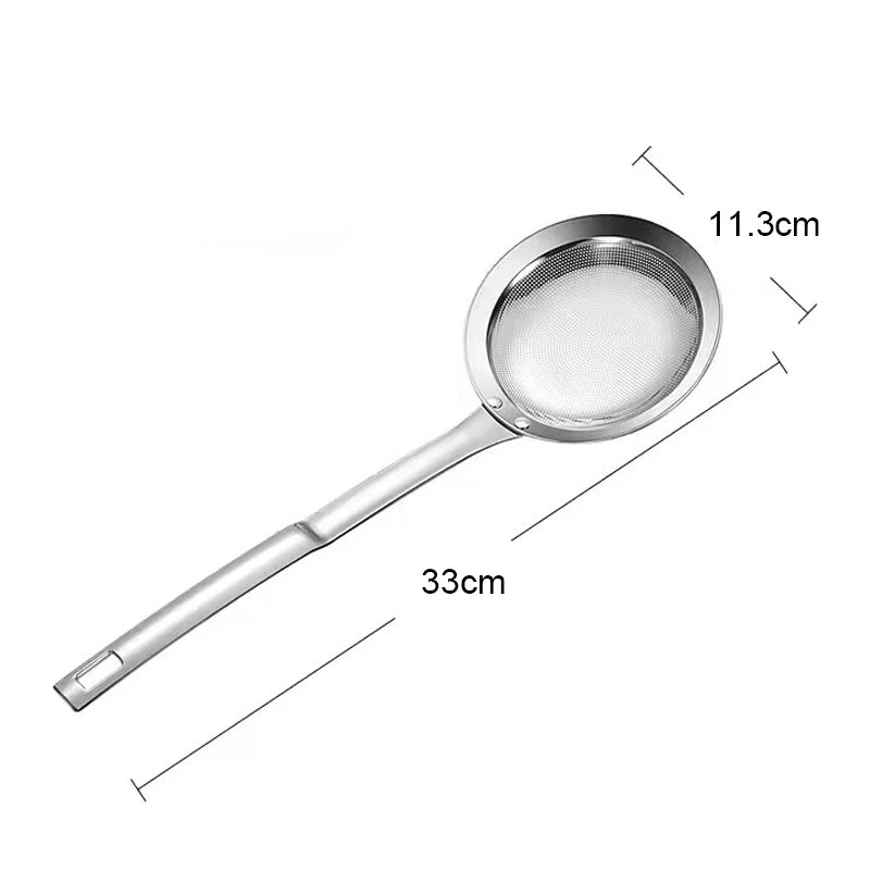 1pc Fine Mesh Strainer 304 Stainless Steel Skimmer Sieve with Handle Juice Soy Egg Filter Flour Colanders Kitchen Accessories