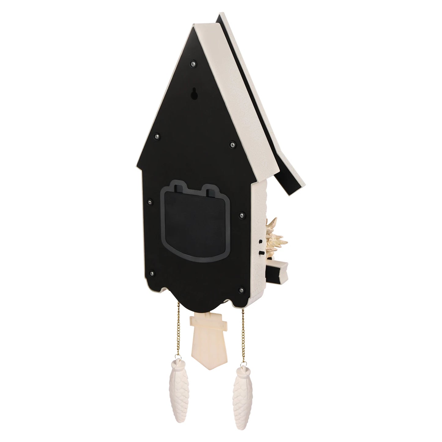 Modern Silent Cuckoo Wall Clock Battery Powered Adjustable Volume House-Shaped Decor 12.8*4.33*27.2in for Living Room Bedroom