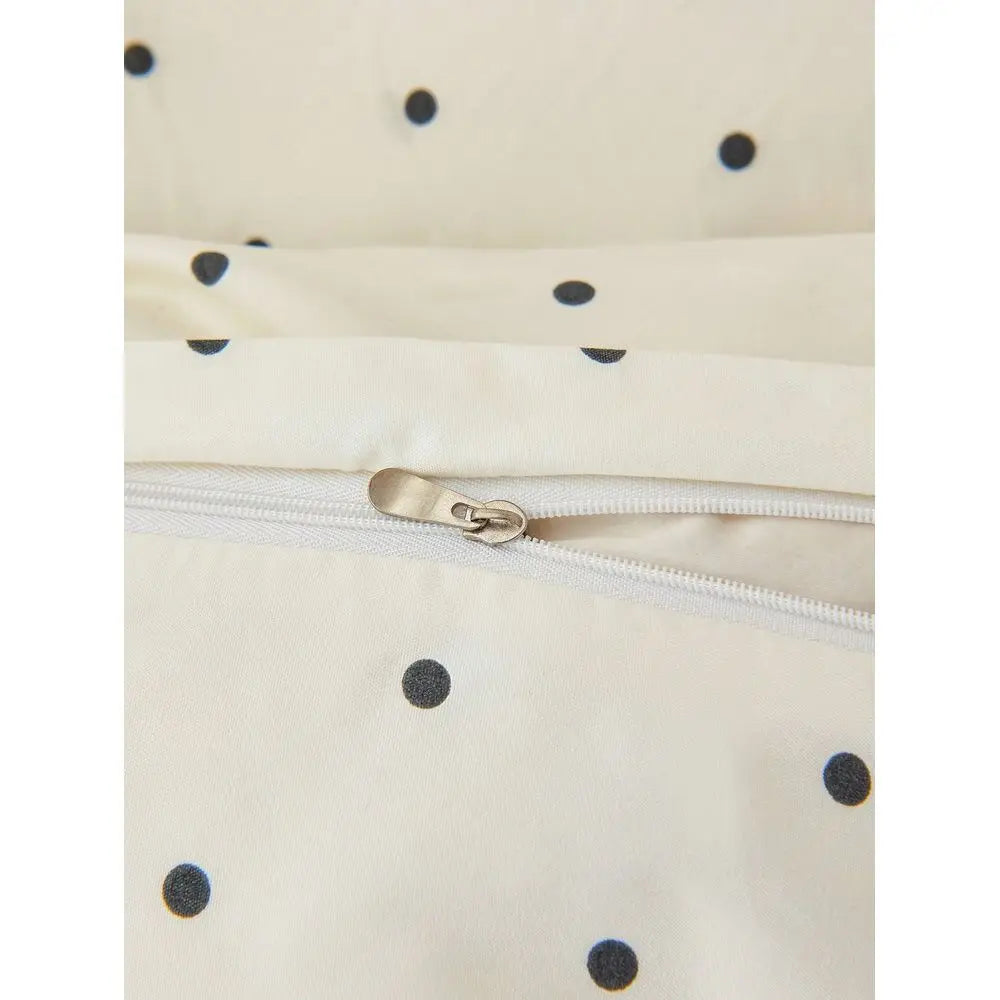 3pcs Set Black White Polka Dot Pattern Duvet Cover Set Easy Care Microfiber Soft Bedding Set Soft Breatheable WrinkFree Better