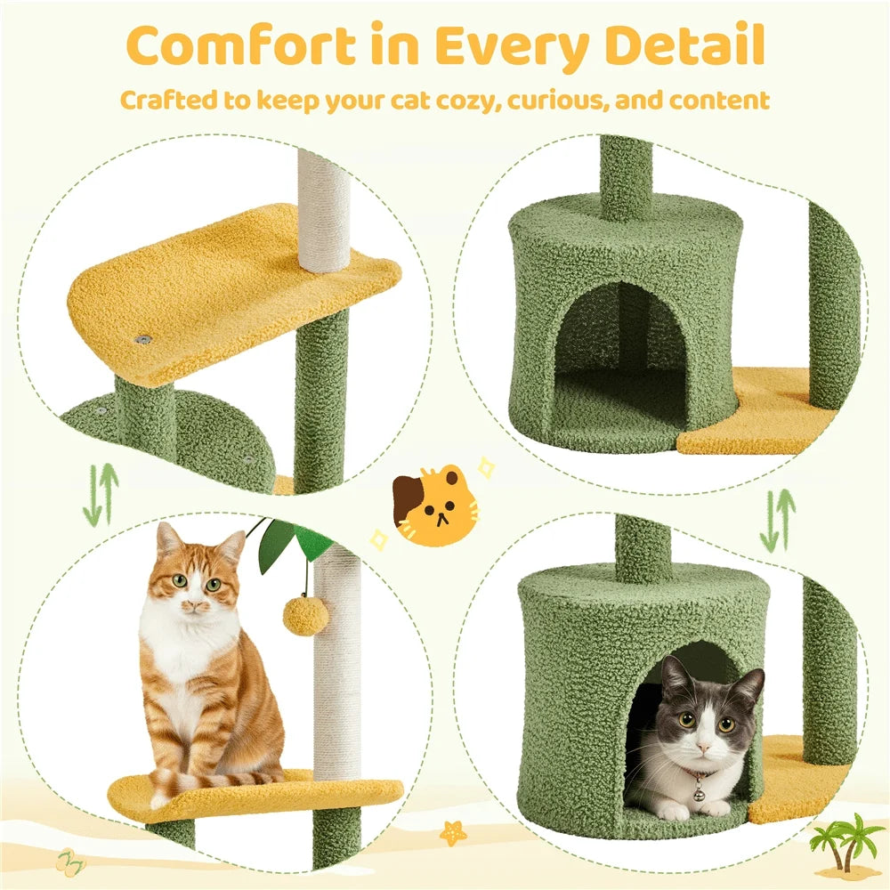 1PC 37inch Cat Tree Cat Tower With Natural Sisal