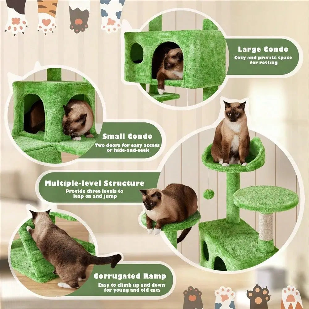 1pc Modern Cat Tree Tower Multilevel Cat Tower With Dangling Balls And Sisal ching Posts For Indoor Cats ching Climbi