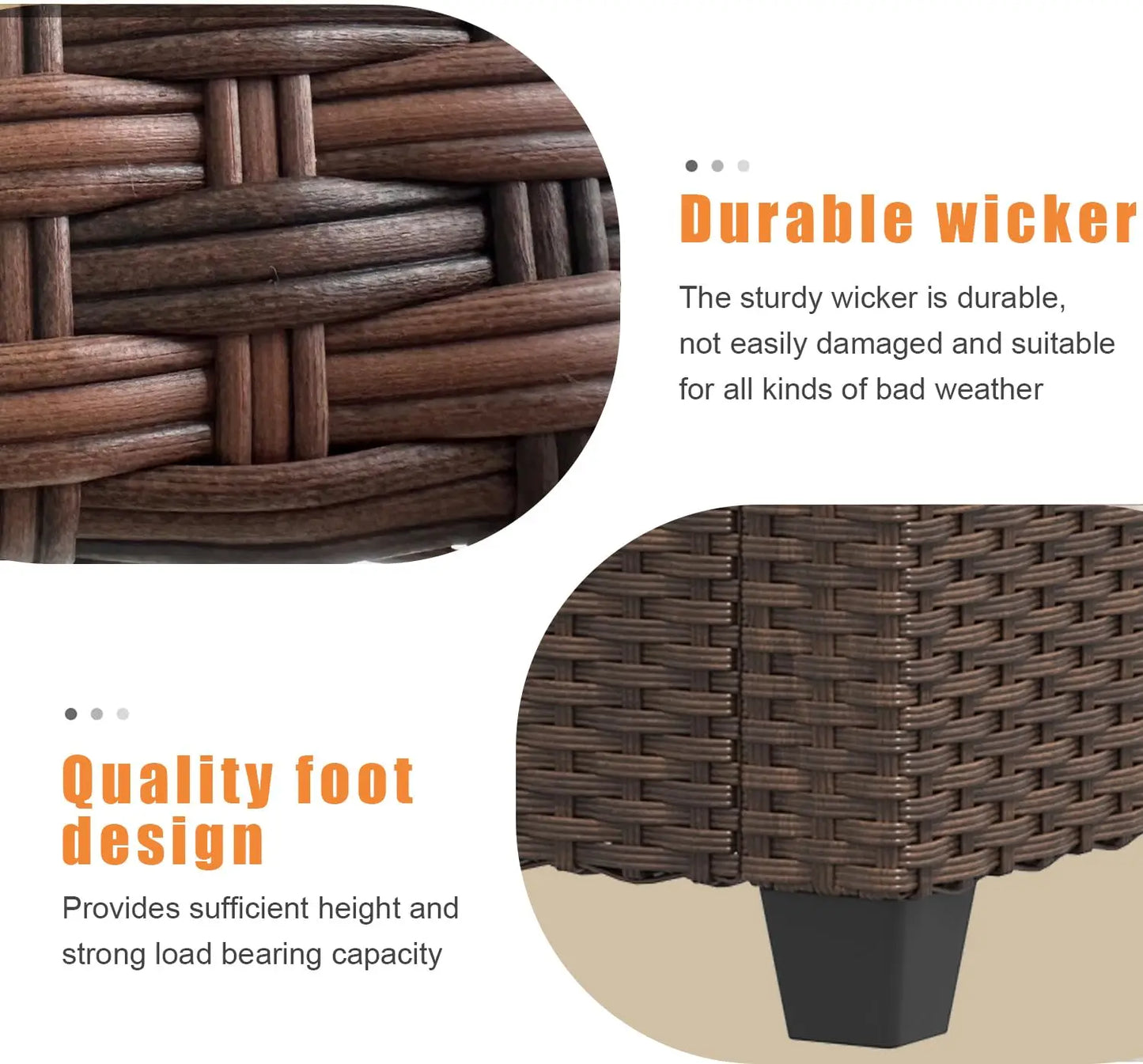 5 Pieces Patio Furniture Swivel Chairs Set, Outdoor Wicker Glider Rocking Chairs with Sofa Set, Customized