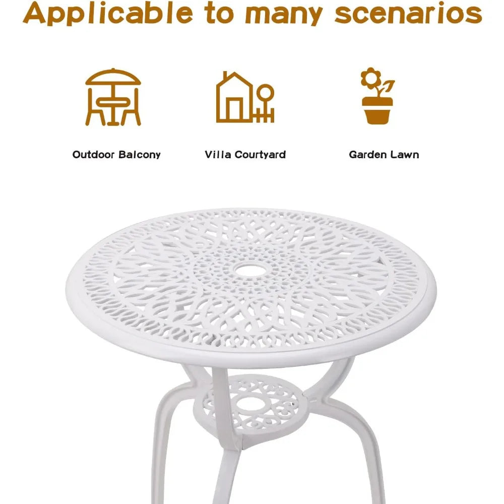 3-piece patio bistro furniture set cast-aluminum bistro table set for lawn,garden,backyard
