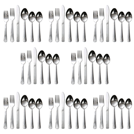 HANSMART 48 Pcs Cutlery Set For 8 Stainless Steel Knife Fork Spoon Tableware Flatware Set Kitchen Dinnerware Gift