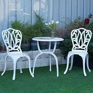 3-piece patio bistro furniture set cast-aluminum bistro table set for lawn,garden,backyard
