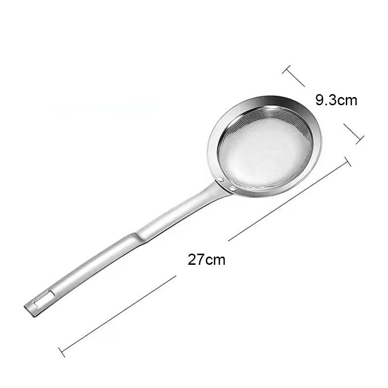 1pc Fine Mesh Strainer 304 Stainless Steel Skimmer Sieve with Handle Juice Soy Egg Filter Flour Colanders Kitchen Accessories