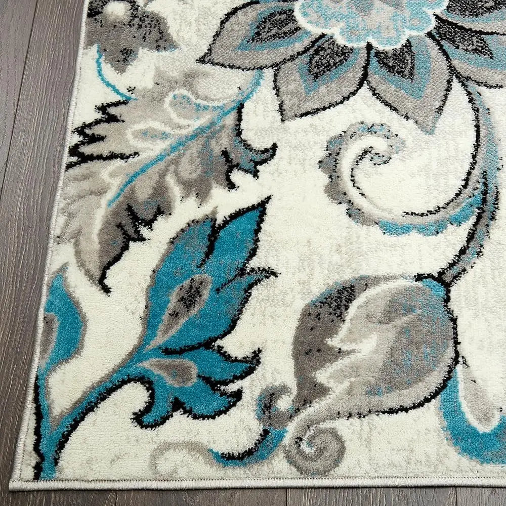 Boho Odesa Area Rug 7'9""X10'2"", Ikat Ivory/Blue