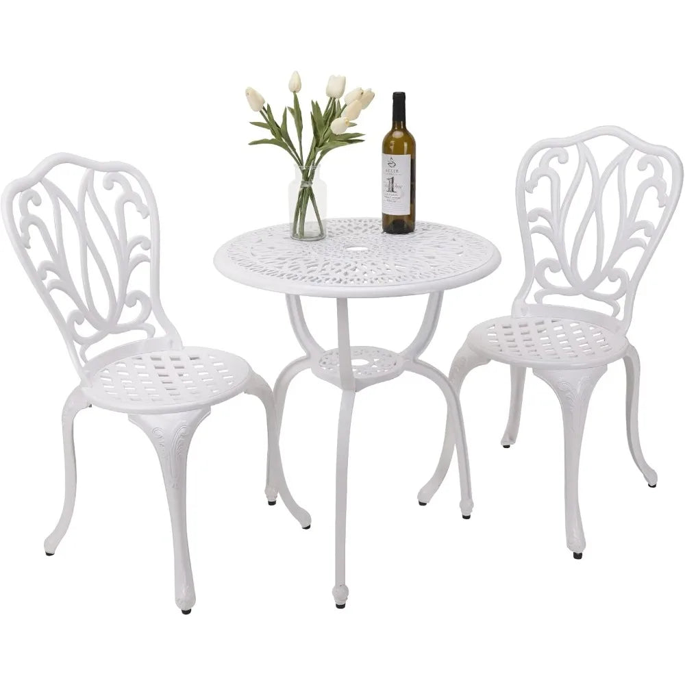 3-piece patio bistro furniture set cast-aluminum bistro table set for lawn,garden,backyard
