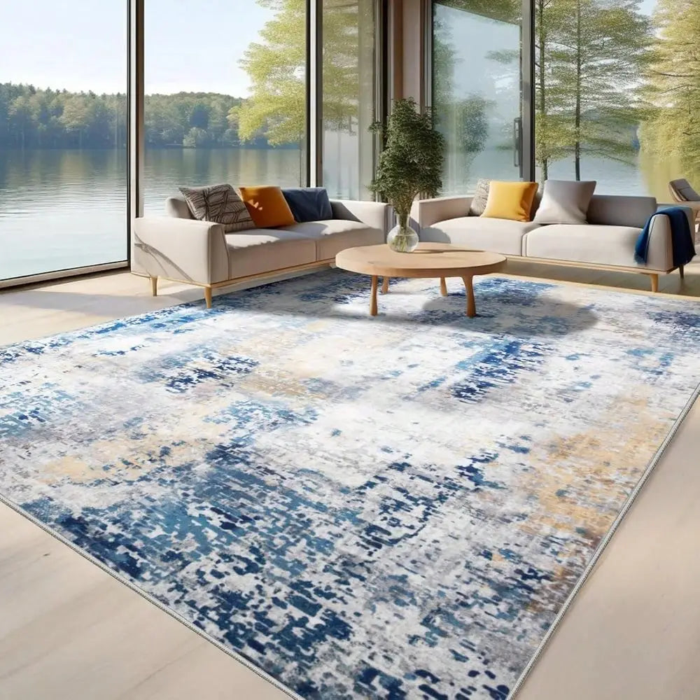 Area Rug For Living Room, NonSlip Backing Washable Rug Low Pile Area Rug Carpet For Bedroom Dining Room