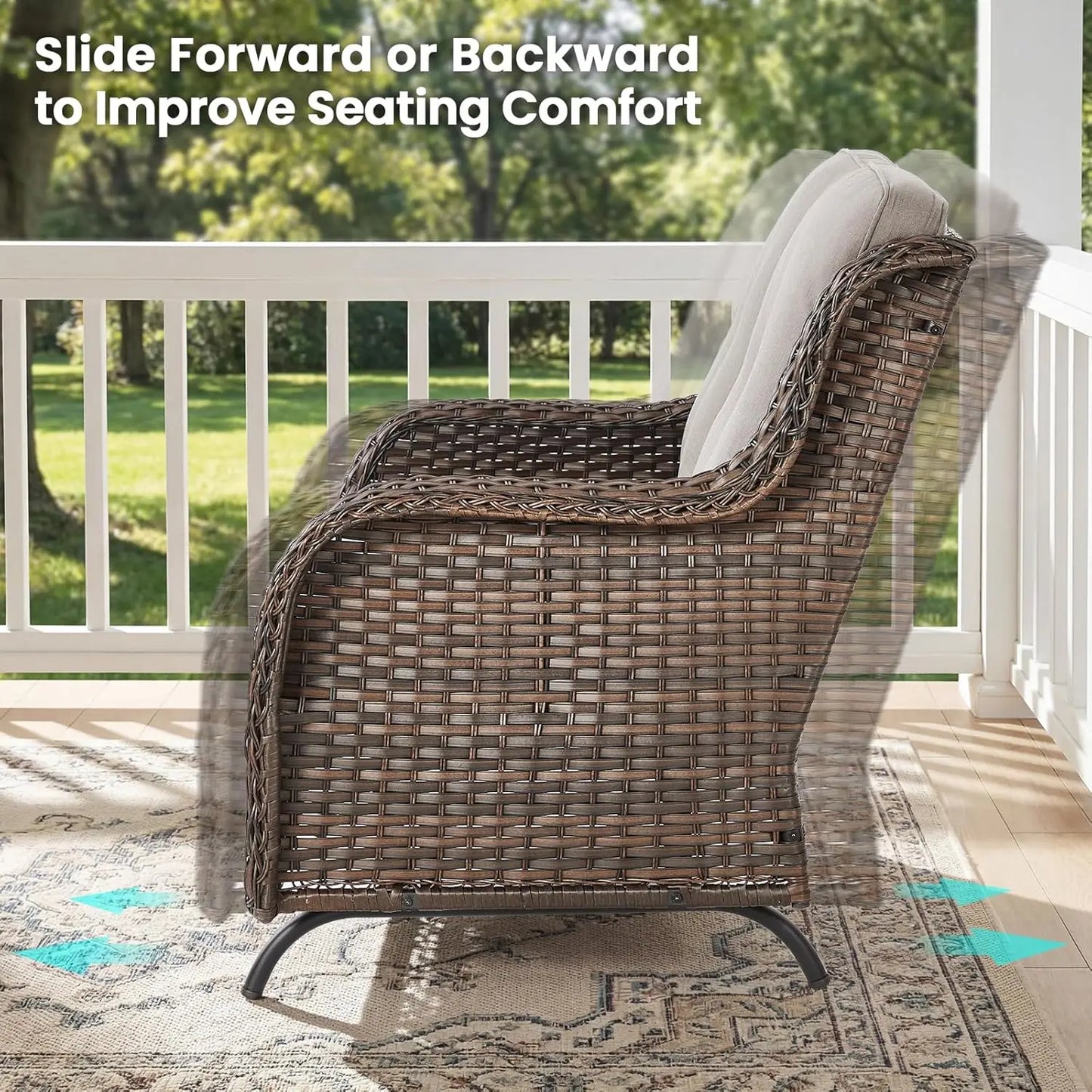 Patio Loveseat Sofa, Outdoor Wicker Loveseat with Luxury Thick Cushion, All-Weather Patio Furniture Set, Outdoor, Customized