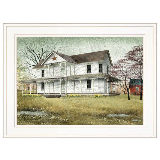 April Showers by Billy Jacobs, Ready to Hang Framed Print, White Frame