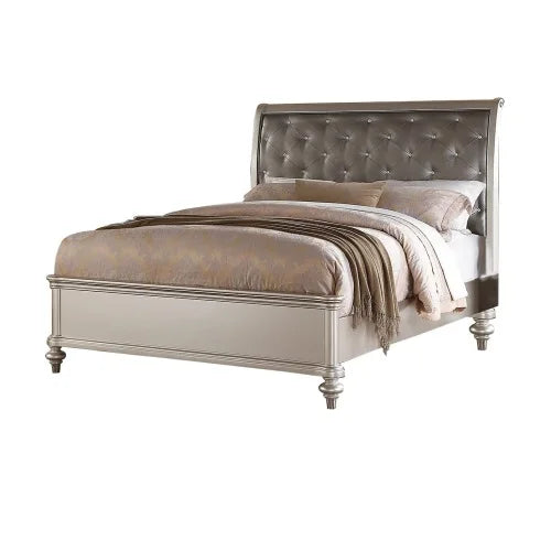 Glamorous 3pc Bedroom Set California King Size Bed 2x Nightstands Tufted Headboard Furniture