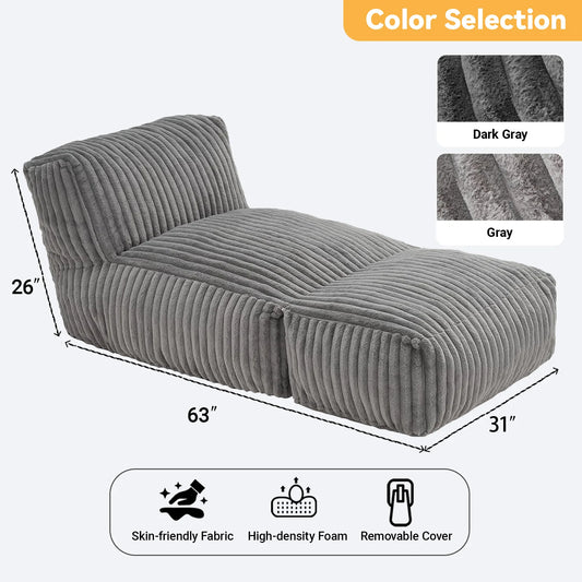 Ergonomic Folding Sofa Bed Living Room Modern Corduroy with Back Lumbar Support Convertible Comfy Sleeper Chair for Bedroom
