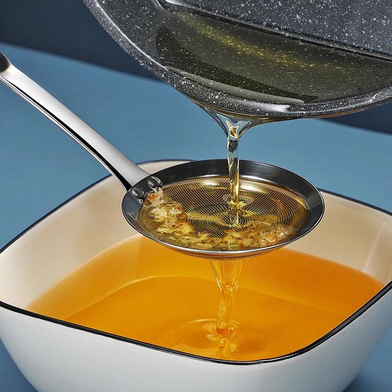 1pc Fine Mesh Strainer 304 Stainless Steel Skimmer Sieve with Handle Juice Soy Egg Filter Flour Colanders Kitchen Accessories