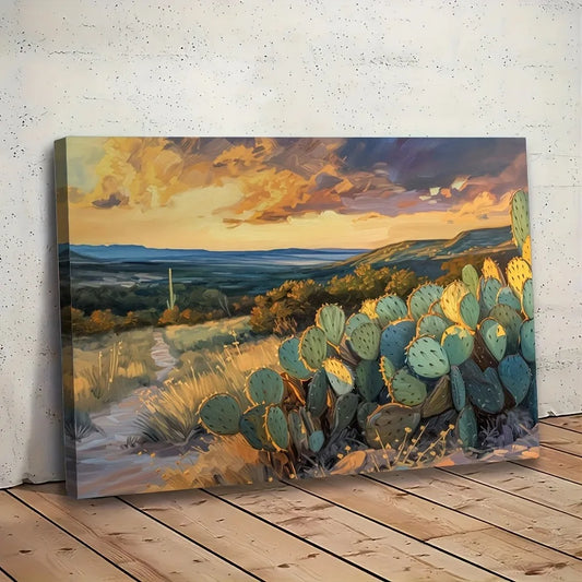 1.5 inch thick wood pine frame, interior art mural, home decor mural, Desert Southwest sunset, New Mexico landscape