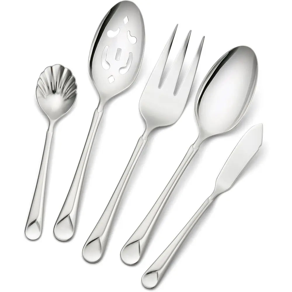 45-Piece 18/10 Stainless Steel Flatware Set, Dual Finish, Service for 8 with Serving Utensils