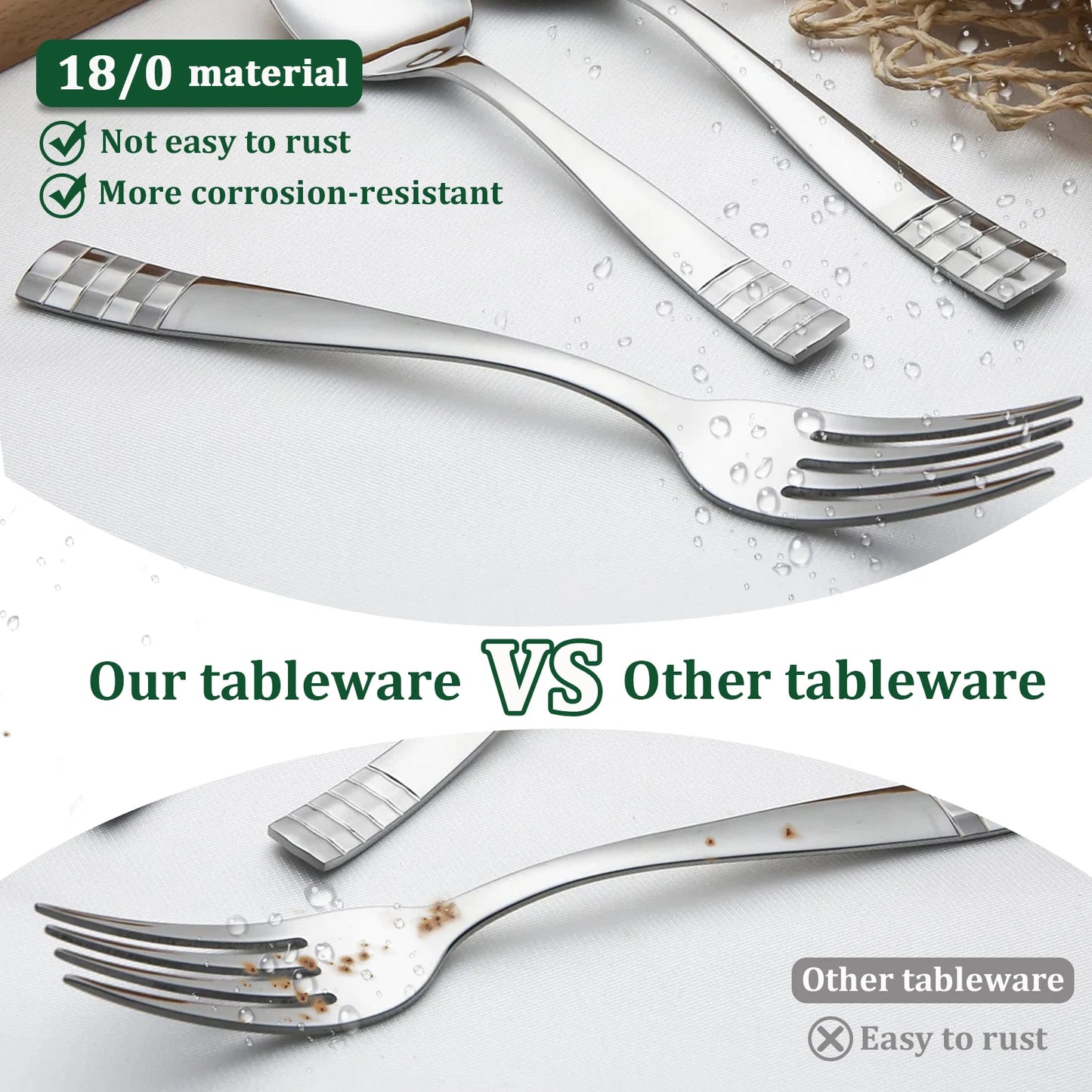 KOOMADE Flatware CHECKERS  20pcs  Remailer home kitchen utensil set  including fork knife and spoon