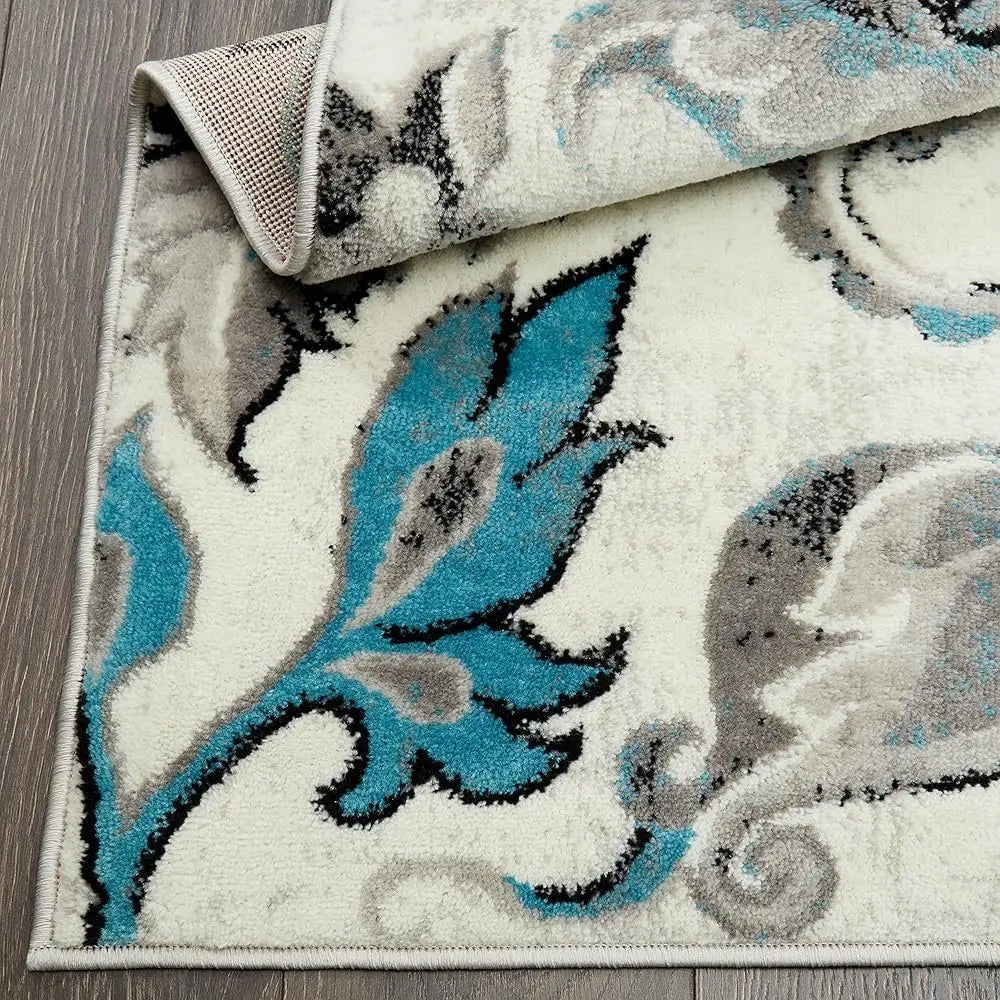Boho Odesa Area Rug 7'9""X10'2"", Ikat Ivory/Blue
