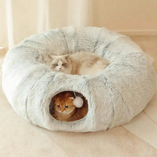 Dog Supplies Pet Furniture And Beds Dog Bed Cat Collapsible 2In1 Cat Access Nest, Plush Cat Cave With Cat Bed, Multifunctional C