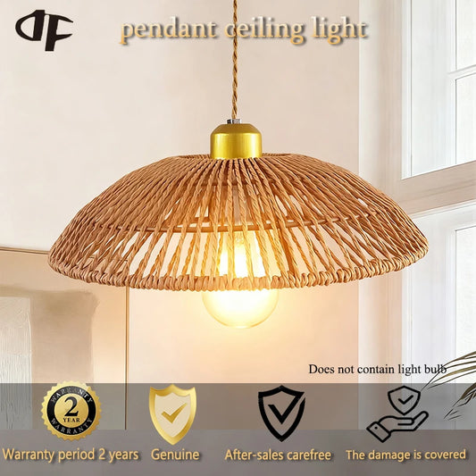 Ceiling chandelier,dining room pendant lights,E26 base,modern pendant lights,Height adjustable, Hand-Woven