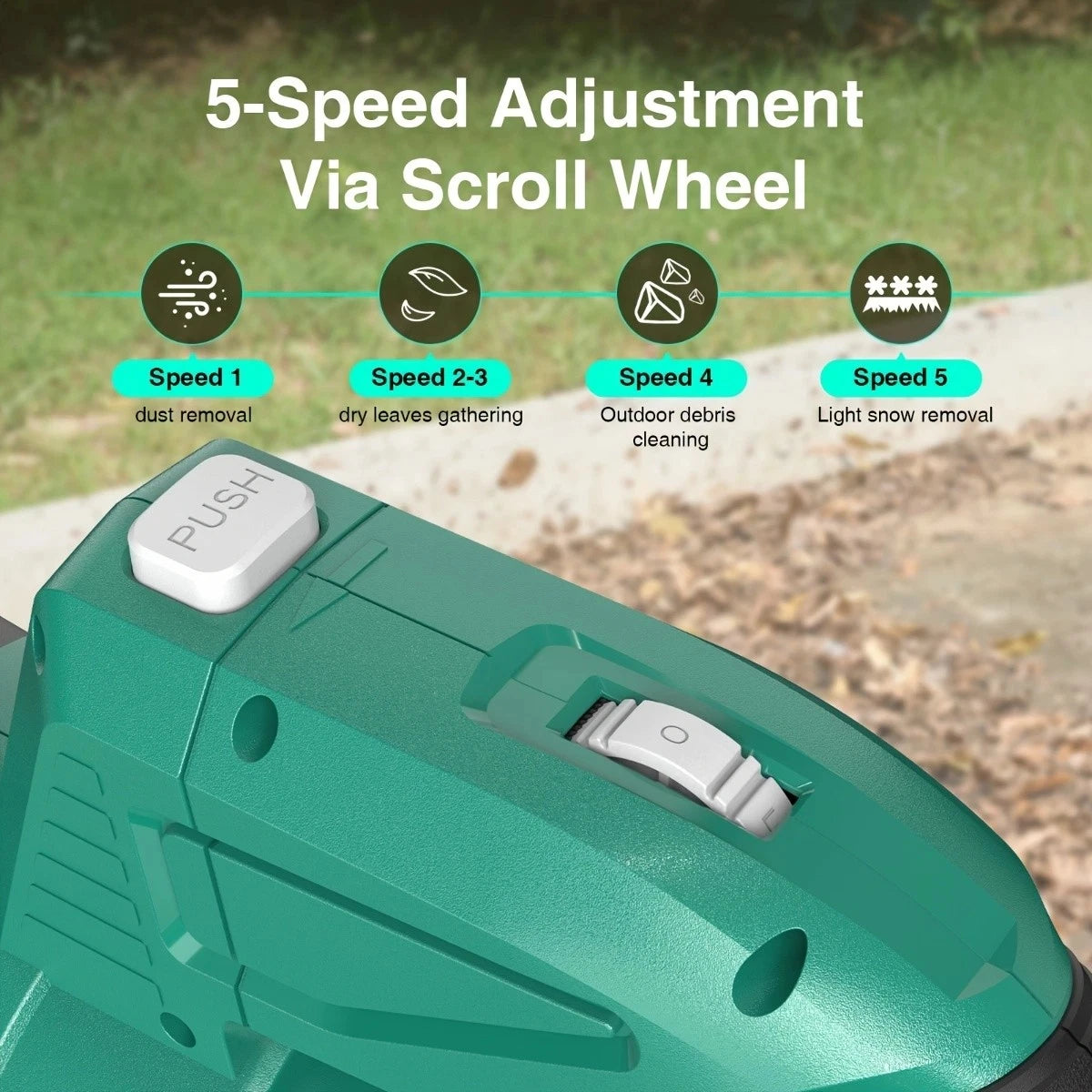 TaskStar Cordless Leaf Blower Yard Leaf Removal Storm Machine 5-Speed Adjustable Blower Power Tools With 2 4000mAh Batteries
