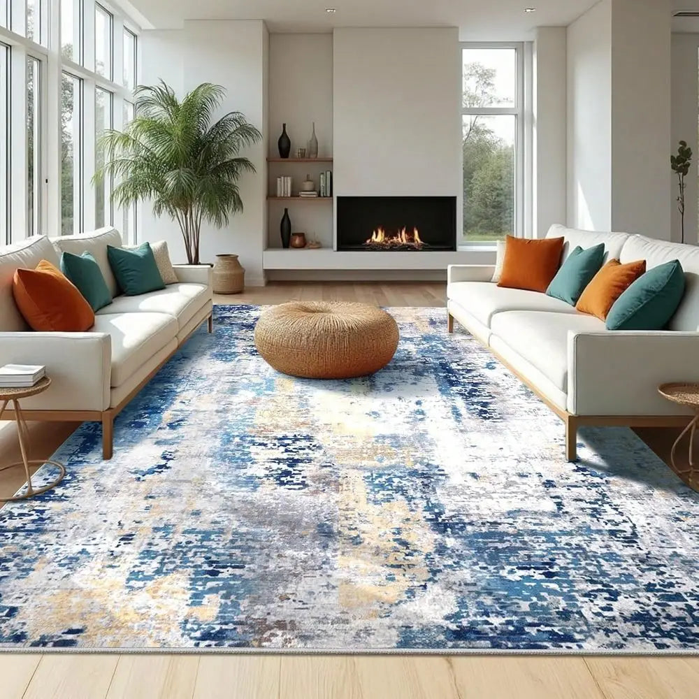 Area Rug For Living Room, NonSlip Backing Washable Rug Low Pile Area Rug Carpet For Bedroom Dining Room