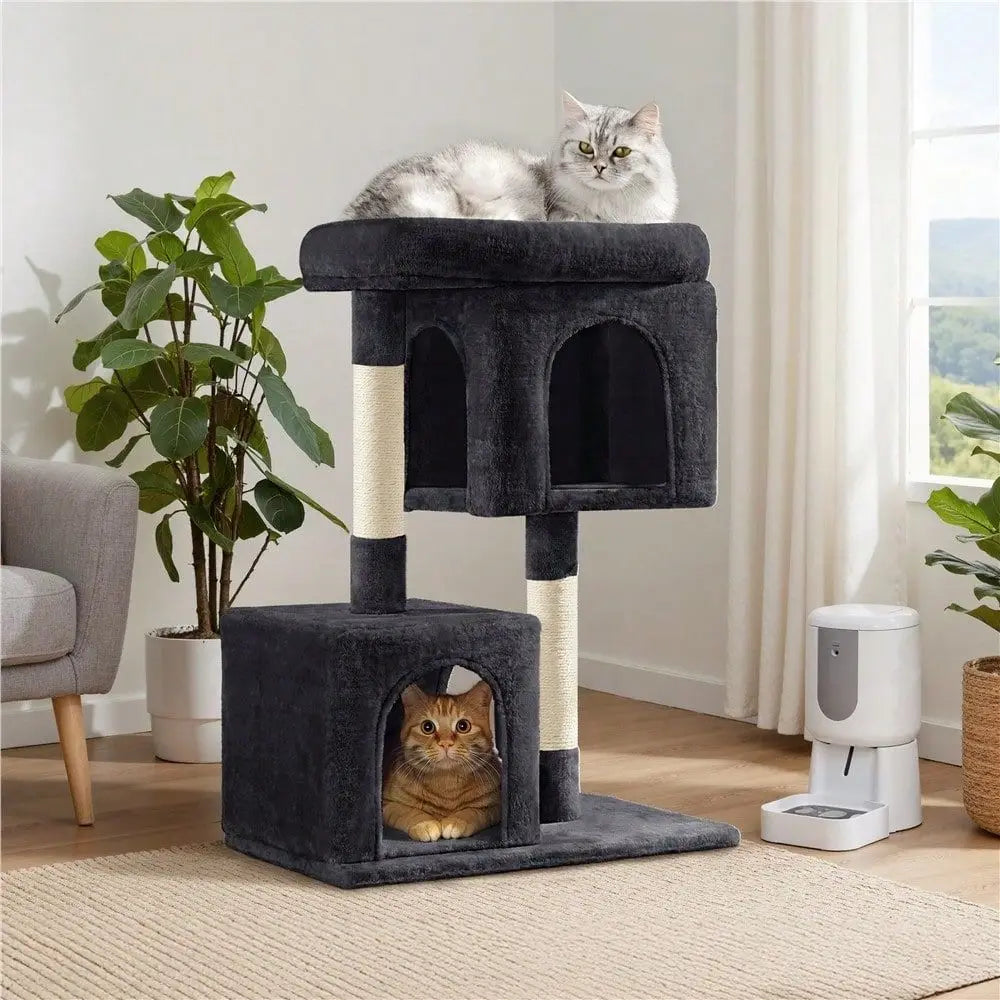 1PC Modern Cat Tree Tower For Small Medium Cats With Cozy Condos, Perch Sisal Posts For ching Play, AntiToppling Indoor Ca