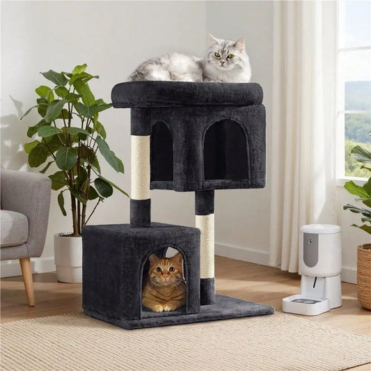 1PC Modern Cat Tree Tower For Small Medium Cats With Cozy Condos, Perch Sisal Posts For ching Play, AntiToppling Indoor Ca