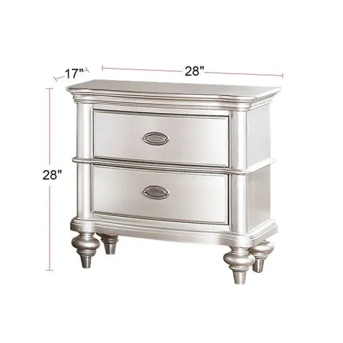 Glamorous 3pc Bedroom Set California King Size Bed 2x Nightstands Tufted Headboard Furniture