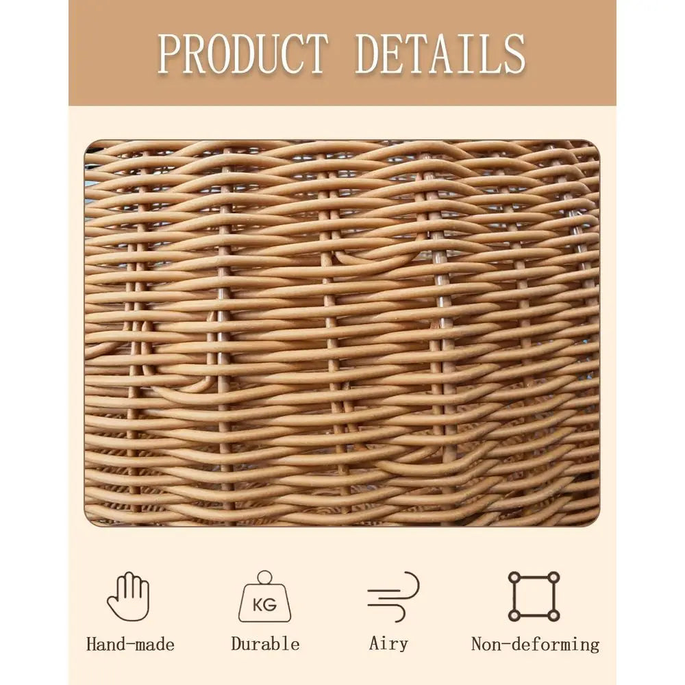 Wicker Cat Bed Indoor & Outdoor, Handwoven PP Rattan Cat Swing Bed with Removable Washable Cushion, Breathable Waterproo Cat Hou