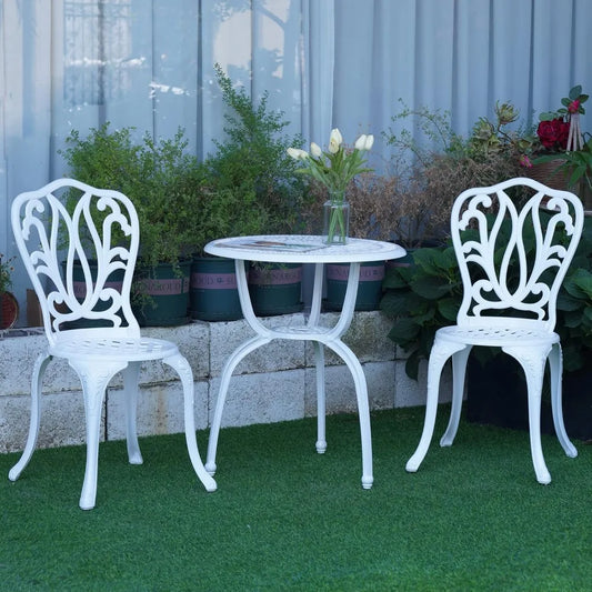 3-piece patio bistro furniture set cast-aluminum bistro table set for lawn,garden,backyard