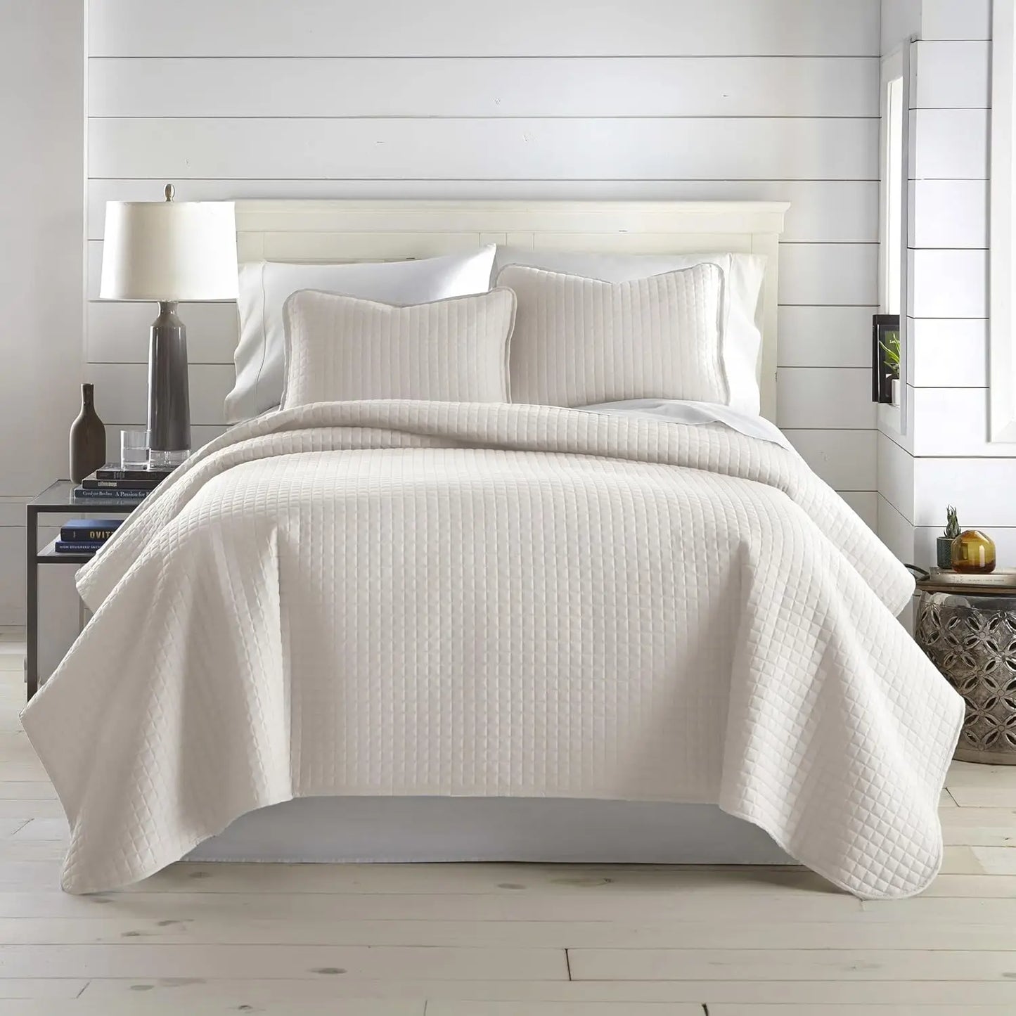 King Size Quilt Bedding Set - Lightweight Coverlet for King/Cal King, Natural Beige
