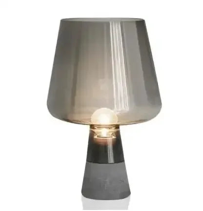 Leimu Table Lamp Modern Cement Table Lights for Bedroom Living Room Bedside Decor Industrial Glass Desk Lamp