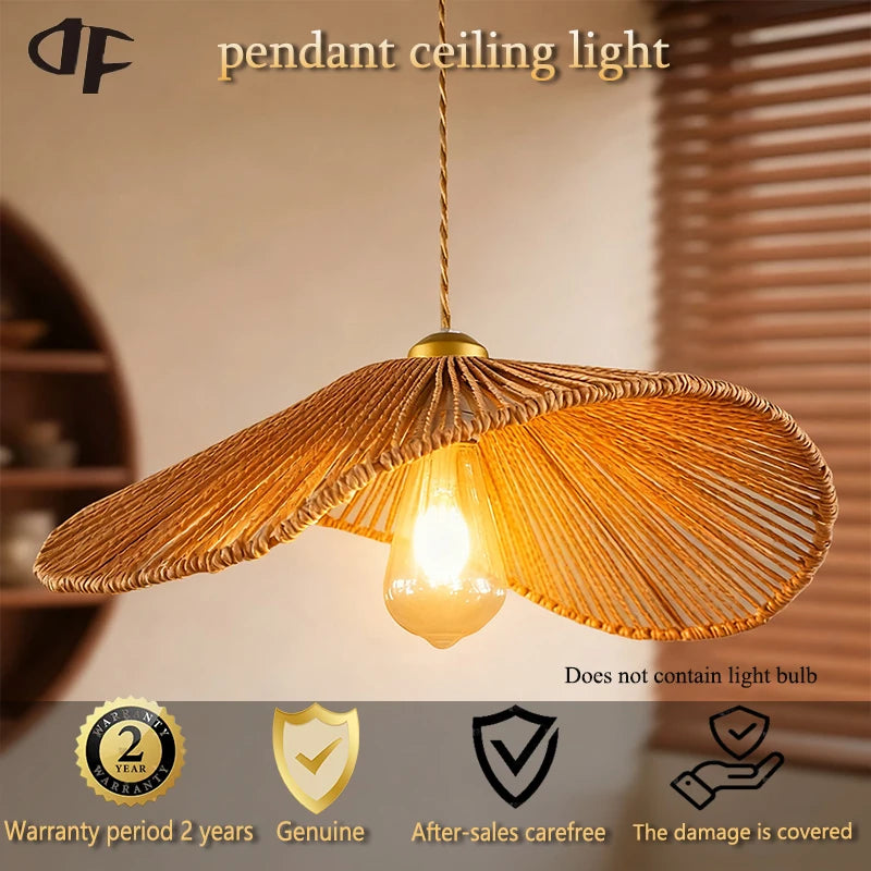 Ceiling chandelier,dining room pendant lights,E26 base,modern pendant lights,Height adjustable, Hand-Woven