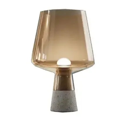 Leimu Table Lamp Modern Cement Table Lights for Bedroom Living Room Bedside Decor Industrial Glass Desk Lamp