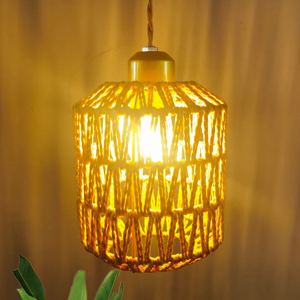 Ceiling chandelier,dining room pendant lights,E26 base,modern pendant lights,Height adjustable, Hand-Woven