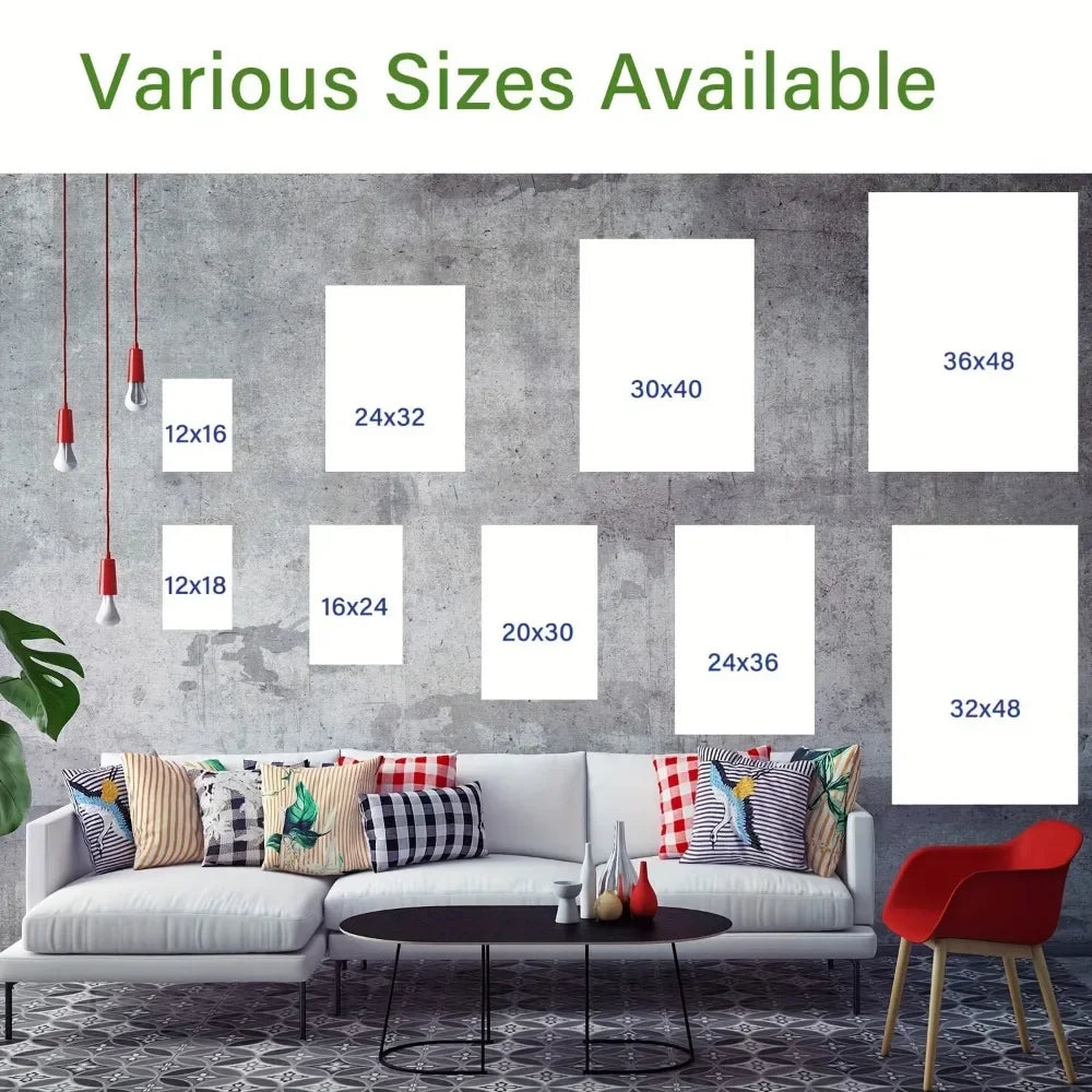 Elegant Feng Shui Seven horse canvas wall art with pine frame - waterproof, 1.5 inch thick horse decoration for sunset scenes