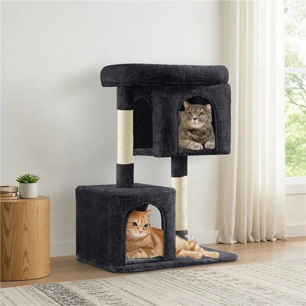 1PC Modern Cat Tree Tower For Small Medium Cats With Cozy Condos, Perch Sisal Posts For ching Play, AntiToppling Indoor Ca