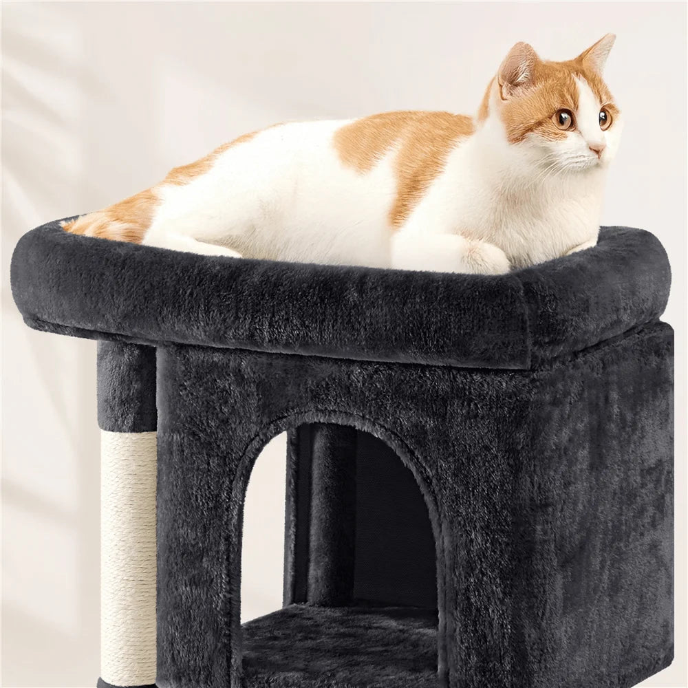 1PC Modern Cat Tree Tower For Small Medium Cats With Cozy Condos, Perch Sisal Posts For ching Play, AntiToppling Indoor Ca