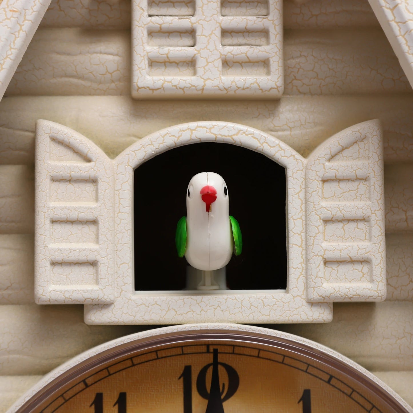 Modern Silent Cuckoo Wall Clock Battery Powered Adjustable Volume House-Shaped Decor 12.8*4.33*27.2in for Living Room Bedroom