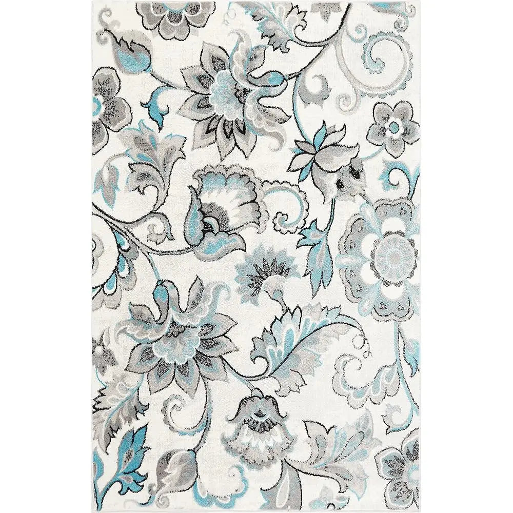 Boho Odesa Area Rug 7'9""X10'2"", Ikat Ivory/Blue