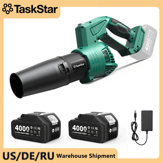 TaskStar Cordless Leaf Blower Yard Leaf Removal Storm Machine 5-Speed Adjustable Blower Power Tools With 2 4000mAh Batteries