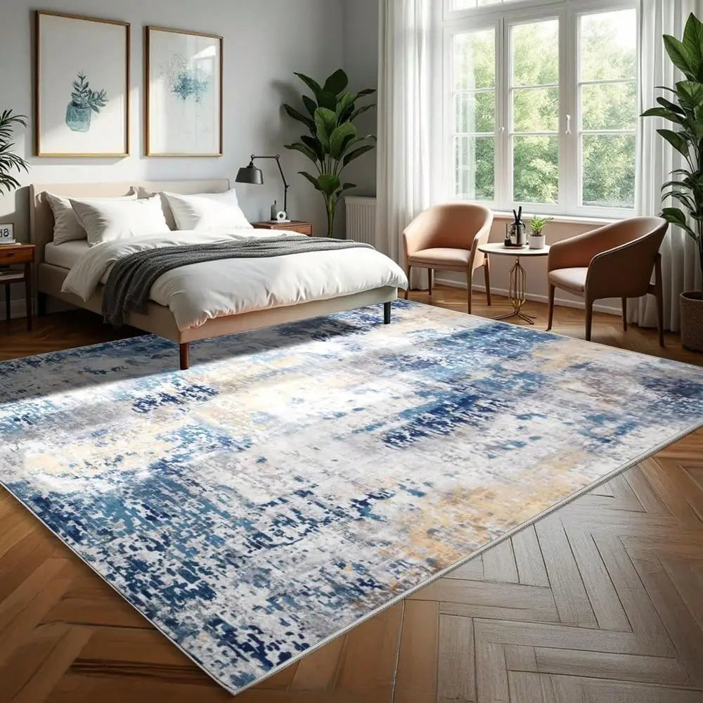 Area Rug For Living Room, NonSlip Backing Washable Rug Low Pile Area Rug Carpet For Bedroom Dining Room