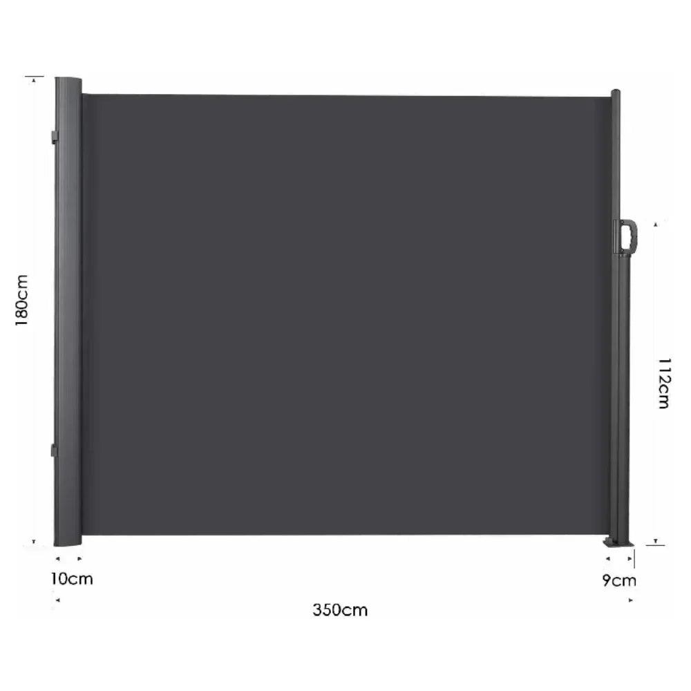 Retractable Side Awning Garden Sun Shade Screen Privacy Divider Deck Wind Fence Pool Shed Awning PU Coated